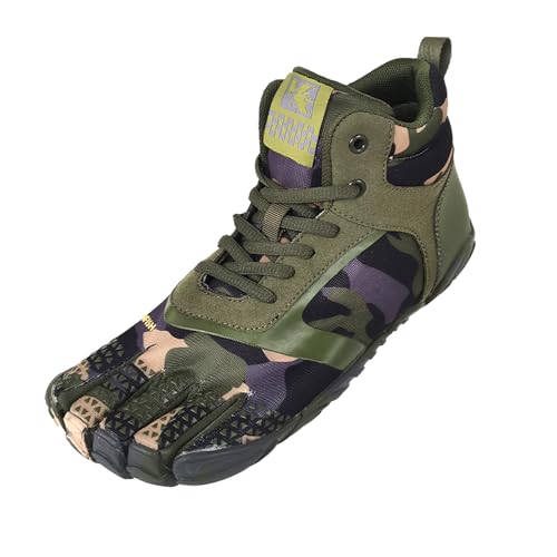 Mid-Top Barefoot Five-Toe Hiking boots for men&women, Lightweight Trail Running & Trekking Boots , Outdoor Walking, Camping, and Cross Training(Green, Adult, Men,10.5, Numeric, US Footwear Size System, Wide)
