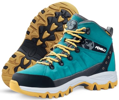 Foxelli Women’s Hiking Boots – Waterproof Lightweight Suede Leather Hiking Boots for Women with All-Day Comfort, Grip & Support for Trails, Travel & Outdoors